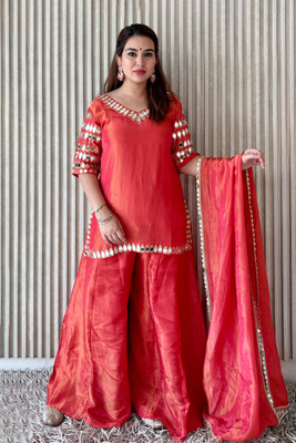 LABEL BY ANUSHA Women Kurta Palazzo Dupatta Set