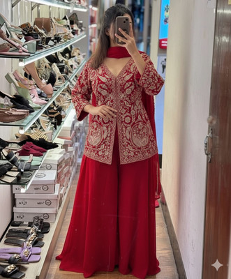 vita fashion Women Ethnic Top Sharara Dupatta Set