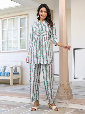 Janasya Women Ethnic Top Pant Set