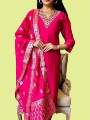 Rifashionl Women Kurta Pant Dupatta Set