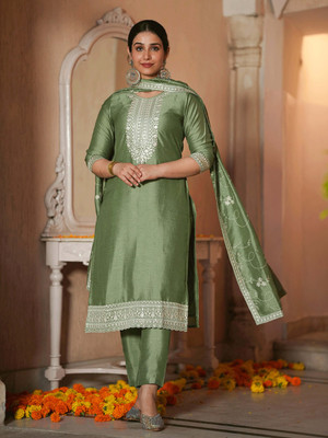 Aramya Women Kurta Palazzo Dupatta Set