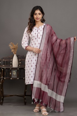 KIFARA Women Kurti Pant Dupatta Set