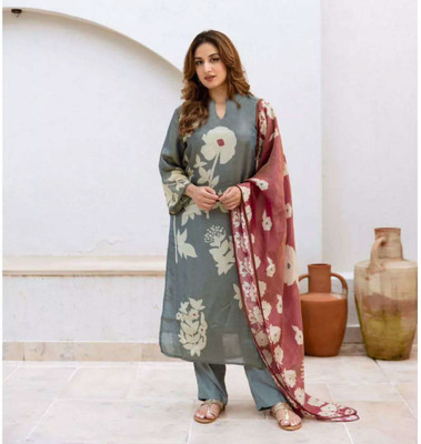Tasrika Printed Kurta, Trouser/Pant & Dupatta Set