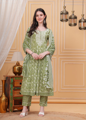 Fashion Point Self Design Kurta, Trouser/Pant & Dupatta Set