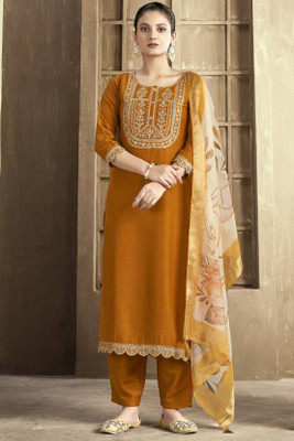 JAINICA Embroidered Kurta, Trouser/Pant & Dupatta Set