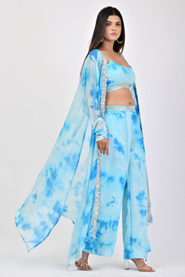 Gulabii Gouri Women Ethnic Top Palazzo Ethnic Jacket Set