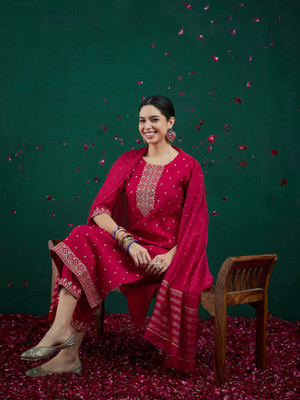 Indo Era Women Kurta Pant Dupatta Set