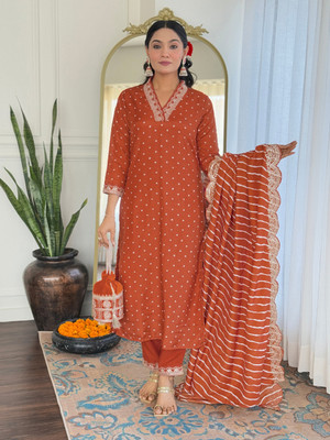 LOKITA WORLD Embroidered Kurta, Trouser/Pant & Dupatta Set