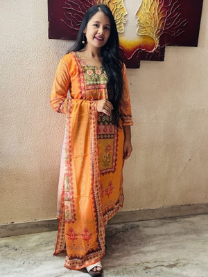justmodal Women Kurti Pant Attached Dupatta Set