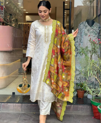 SHREE KSHETRAPAL CREATION Embroidered Kurta, Salwar & Dupatta Set