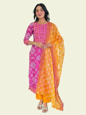 KOTRONS Women Kurti Pant Dupatta Set