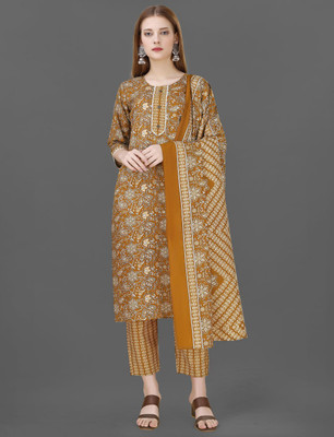 Radhe Krishna Creation Floral Print Kurta, Trouser/Pant & Dupatta Set