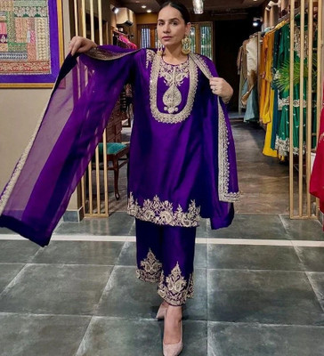 Gelanifashion Women Kurti Palazzo Attached Dupatta Set