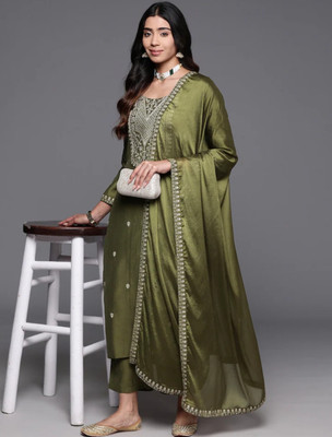 SIDDHESHWAR CREATION Embroidered Kurta, Trouser/Pant & Dupatta Set