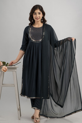 Charu Embroidered Kurta, Trouser/Pant & Dupatta Set