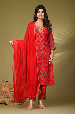 RASOKURTI Women Kurti Pant Dupatta Set