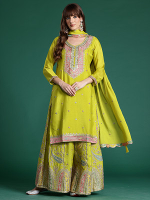 Indo Era Women Kurta Palazzo Dupatta Set