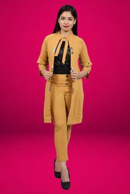 PERFECTPIVOT Women Ethnic Top Palazzo Ethnic Jacket Set