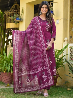 MISS CLOTHING Women Kurta Pant Attached Dupatta Set