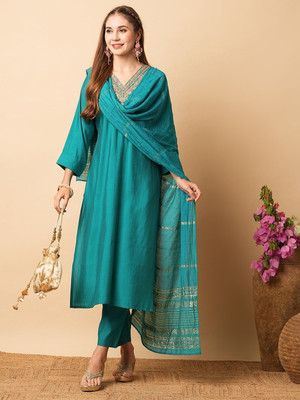 RN Fashion Embroidered Kurta, Trouser/Pant & Dupatta Set