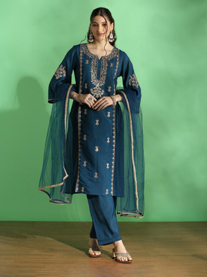 Globus Women Kurta Pant Dupatta Set