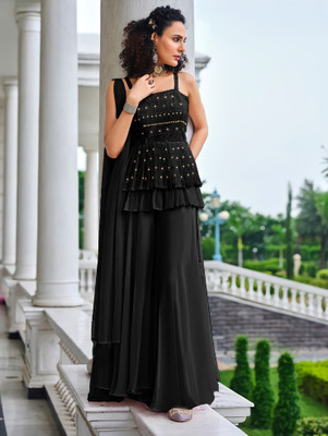 SANCIA Women Crop Top Palazzo Set