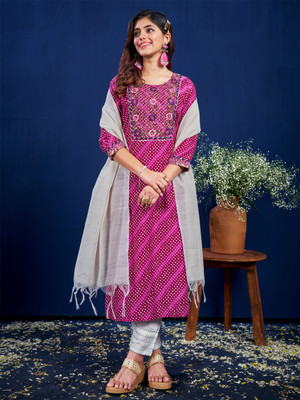 TextileCloth Printed Kurta, Trouser/Pant & Dupatta Set