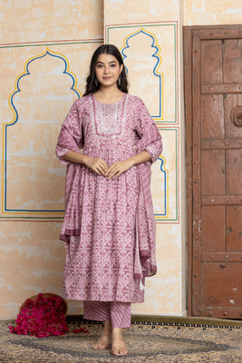 Teehance Women Kurti Pant Attached Dupatta Set