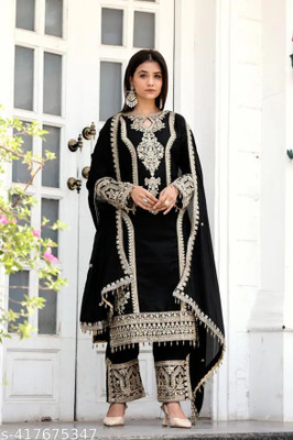GLOBALIA CREATION Women Kurta Pant Attached Dupatta Set