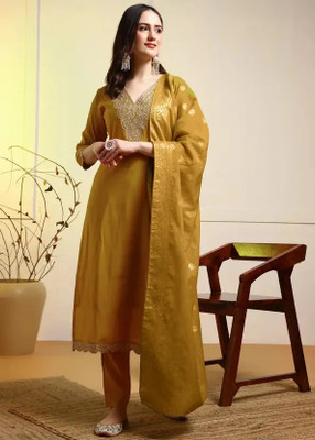 Blue Zircon Women Kurta Pant Dupatta Set