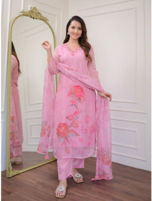 RN Fashion Embroidered Kurta, Trouser/Pant & Dupatta Set