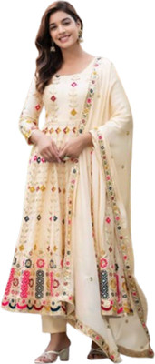 AWLFAB Women Ethnic Top Palazzo Dupatta Set