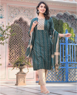 Peachmode Women Kurti Pant Dupatta Set