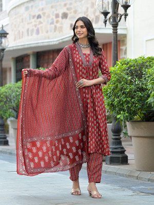 Tasrika Printed Kurta, Salwar & Dupatta Set