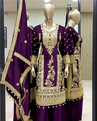 PEDR TRENDS Women Kurta Pant Attached Dupatta Set