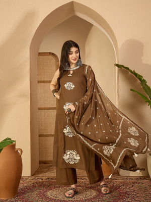 KIMAYRA Women Kurta Palazzo Dupatta Set