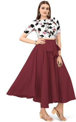 HouseOfCommon Women Crop Top Skirt Set
