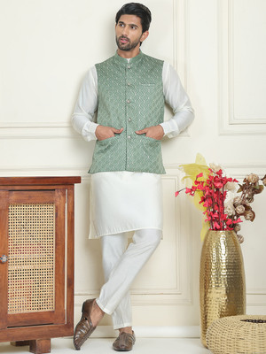 ANOUK Men Kurta Pyjama Ethnic Jacket Set