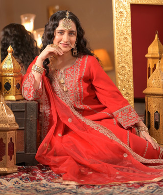 Indo Era Women Kurta Pant Dupatta Set