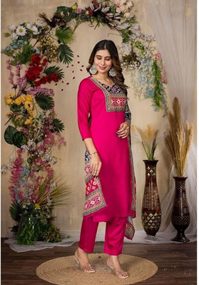 Varamya Women Ethnic Top Pant Set