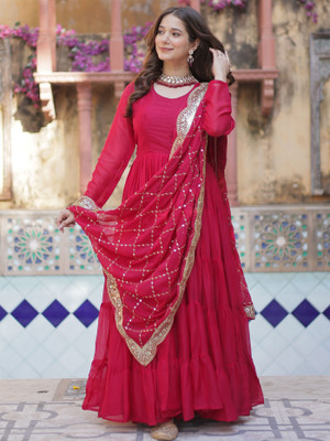 Kedar Fab Anarkali Gown(Red)