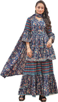 FADIFY FASHION Women Kurta Sharara Dupatta Set