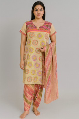 OSWAL ARTS Women Kurti Pyjama Dupatta Set