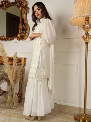 BharatTrendzz Women Kurta Sharara Dupatta Set