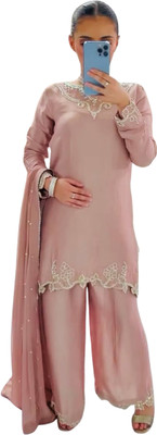 JINIMART Women Ethnic Top Palazzo Dupatta Set