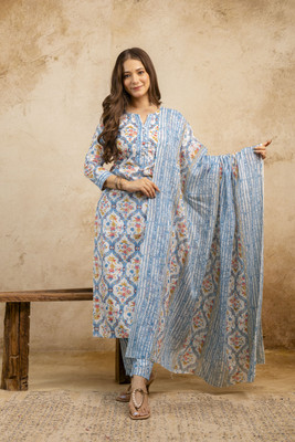 jayleen Women Kurta Palazzo Dupatta Set