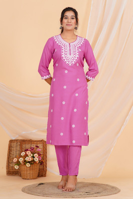 Jaipur fashion factory Embroidered Kurta, Trouser/Pant & Dupatta Set