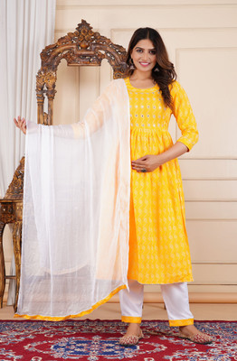 SONAVA CLUB Women Ethnic Top Pant Dupatta Set