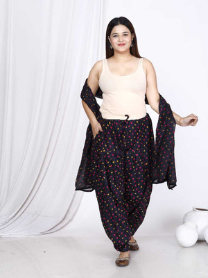 HANVIK TRADERS Cotton Blend Printed Patiala