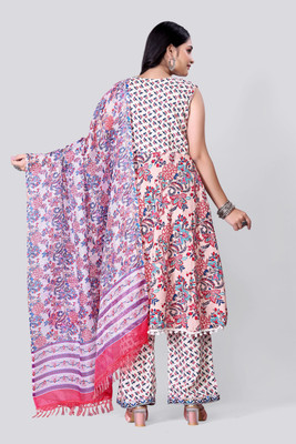 ShopGlobal Women Kurta Palazzo Dupatta Set